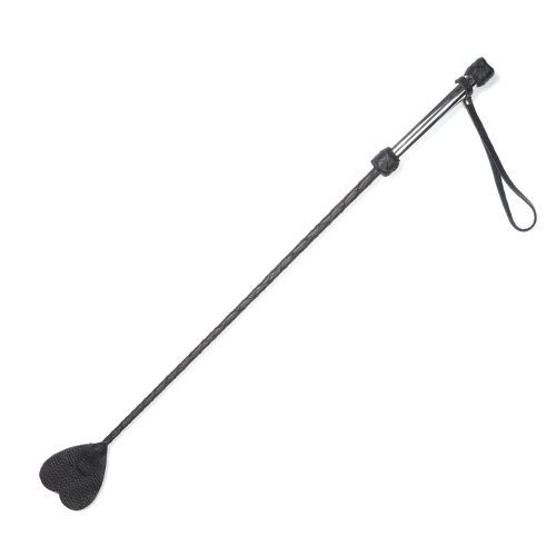 Чёрный стек с металлической рукоятью и наконечником-сердечком Sitabella 4033-1 (70 см)