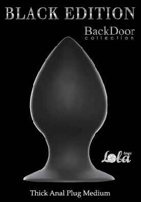 Чёрная анальная пробка Lola toys Thick Anal Plug Medium 4210-01Lola (9,5 см)