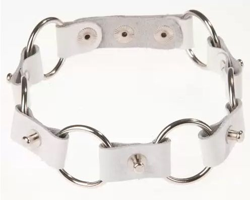 Белый ошейник с колечками Sitabella 3111-3