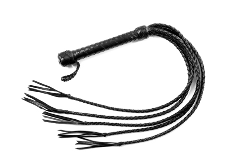 Чёрная кожаная плеть с 5 хвостами Sitabella 4020-1 (70 см)