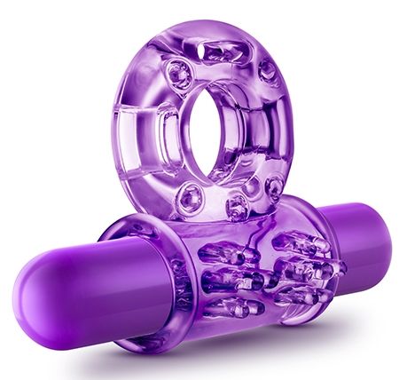 Фиолетовое эрекционное виброкольцо Blush Novelties Couples Play Vibrating Cock Ring BL-77901