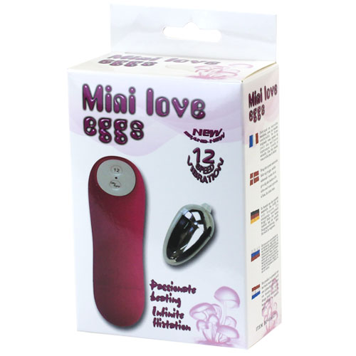 Серебрянное виброяйцо с 12 функциями вибрации Baile Mini Love Eggs BI-014127