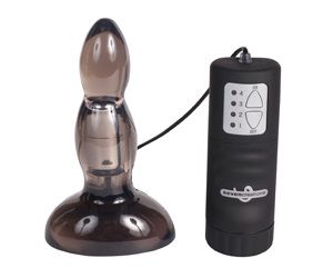 Водонепроницаемая дымчатая анальная пробка с вибрацией Seven Creations 2K887SMK BCD GP (12 см)