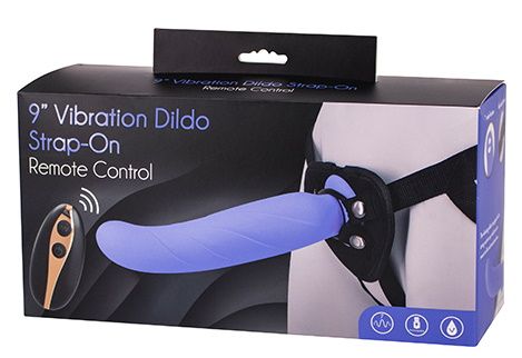 Фиолетовый вибрострапон Seven Creations 9INCH VIBRATION DILDO STRAP-ON 51130 (24 см)