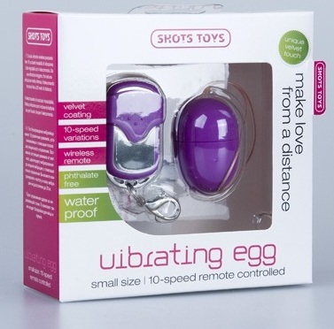 Гладкое фиолетовое виброяйцо Shots Media BV 10 Speed Remote Vibrating Egg Small SHT036PUR