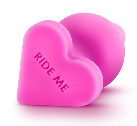 Розовый анальный плаг с основанием-сердечком Blush Novelties RIDE ME BL-95710 (10,6 см)