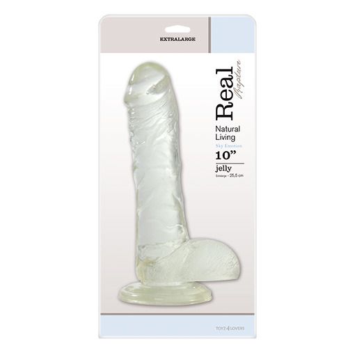 Прозрачный фаллоимитатор Toyz4lovers JELLY DILDO REAL RAPTURE CLEAR 10 T4L-00700746 (25,5 см)