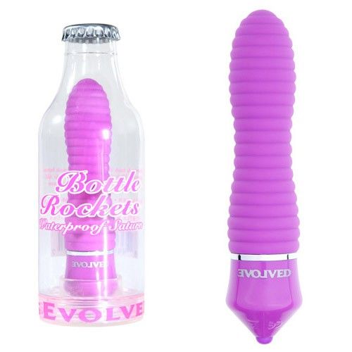 Фиолетовый вибратор в бутылке Evolved Bottle Rockets Saturn EN-AH-2231-2 (11 см)