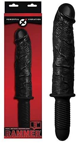 Чёрный вибратор-реалистик с рукоятью NMC RAMMER 111871
