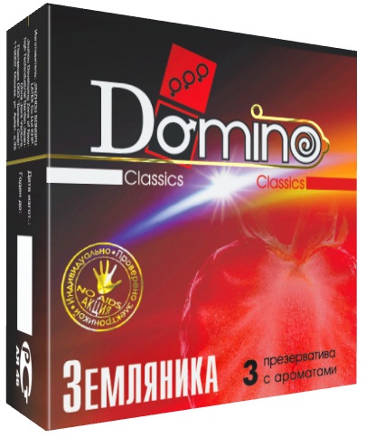 Ароматизированные презервативы Domino Земляника №3 (3 шт)