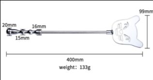 Серебристый металлический стек с кошечкой Vandersex RYSM-083-F-ZT (40 см)