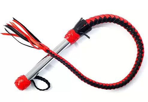 Красно-чёрная однохвостая плеть Sitabella 4013-12 (70 см)