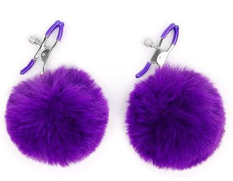 Зажимы для сосков с фиолетовым пушком Bior toys NTB-80607