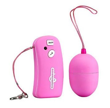 Розовое виброяйцо с петелькой на дистанционном пульте управления Seven Creations 2K830ALPK-BX