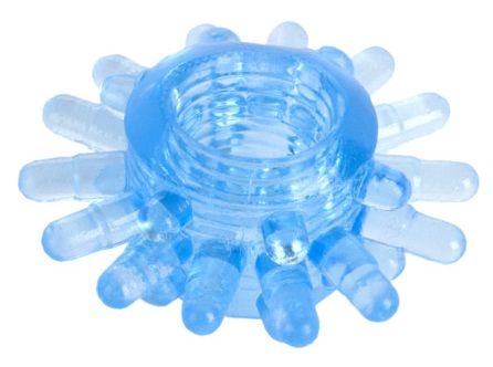 Нежно-голубая гелевая насадка с шипиками ToyFa 818003-6