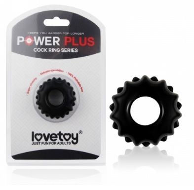 Чёрное эрекционное кольцо Lovetoy POWER PLUS Cockring LV1431black