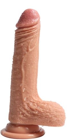 Телесный фаллоимитатор-реалистик с венками на присоске SHEQU SJ-50065