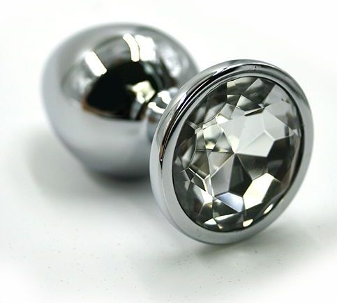 Серебристая алюминиевая пробка с прозрачным кристаллом Kanikule KL-AL006L (8,4 см)