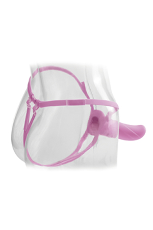 Полый универсальный страпон розового цвета Pipedream Hollow Strap-On PD4526-11