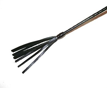 Чёрный короткий витой стек с наконечником в виде кисточки Подиум Р189Д (70 см)