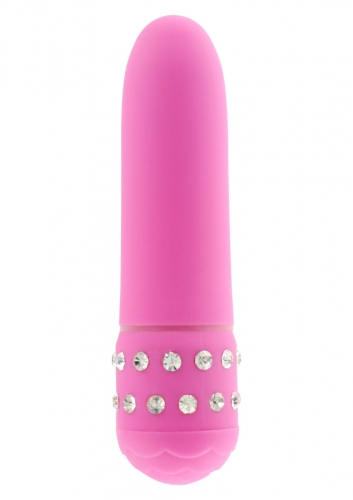 Розовый вибратор с кристаллами Toy Joy Diamond Pink Petit 3006009919 (11 см)