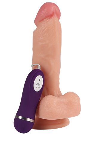 Реалистичный вибратор с пультом управления телесного цвета Real RV10027 (17 см)