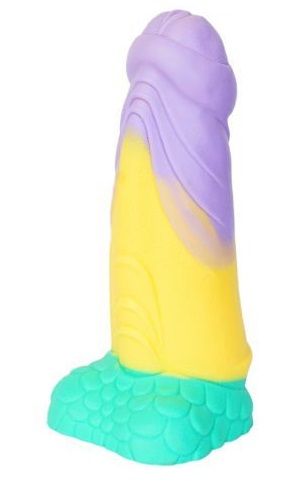 Яркий разноцветный фаллоимитатор Erasexa «Хамелеон» zoo58 (25,5 см)