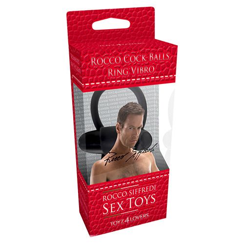 Чёрное эрекционное виброкольцо с подхватом мошонки Toyz4lovers Rocco Siffredi  T4L-00801630