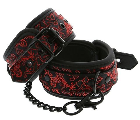 Чёрно-красные оковы с цепочкой Dream Toys ANKLE CUFFS 21535