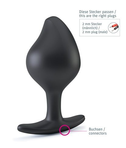 Чёрная анальная пробка для электростимуляции MyStim Rocking Force L 46271 (10,5 см)