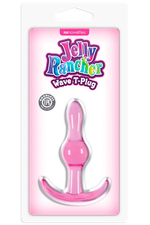 Розовая анальная пробка NS Novelties Jelly Rancher T-Plug Wave NSN-0451-24 (9,7 см)