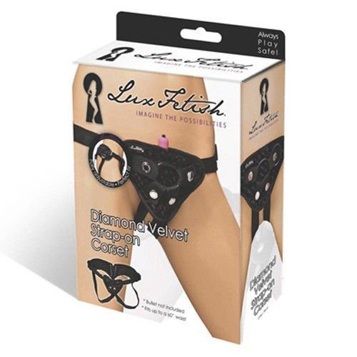 Чёрные трусики-джоки со шнуровкой для страпона Lux Fetish LF1363-BLK