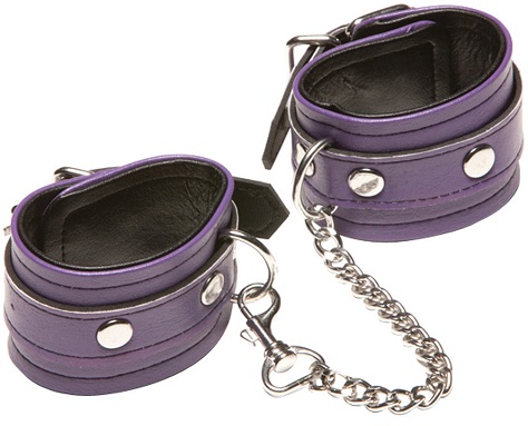 Фиолетовые кожаные наручи Allure Lingerie X-Play 2070