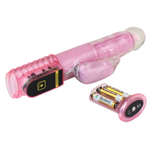 Розовый вибратор с пультом ДУ Baile Clit Criter Rabit BW-046433W-0101 (24,5 см)