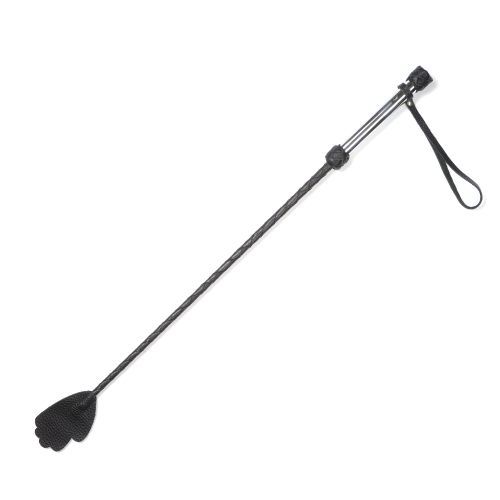 Чёрный стек с металлической рукоятью и наконечником-ладошкой Sitabella 4035-1 (70 см)