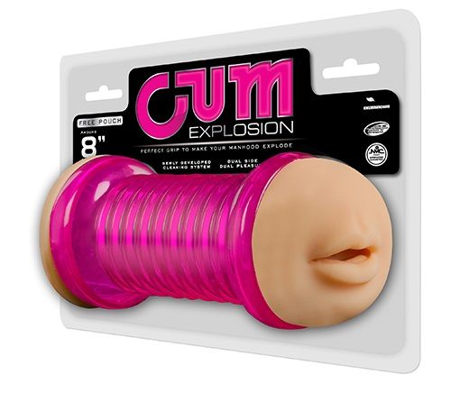 Двусторонний мастурбатор ротик и вагина телесного цвета NMC CUM EXPLOSION MASTURBATOR MOUTH  VAGINA - 150199
