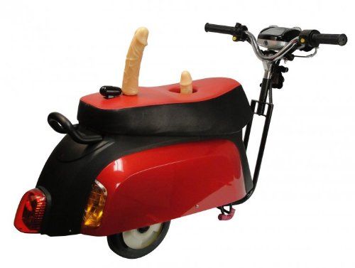 Красная с чёрным секс-машина в форме мотоцикла Leco Super Motor NM-100-6