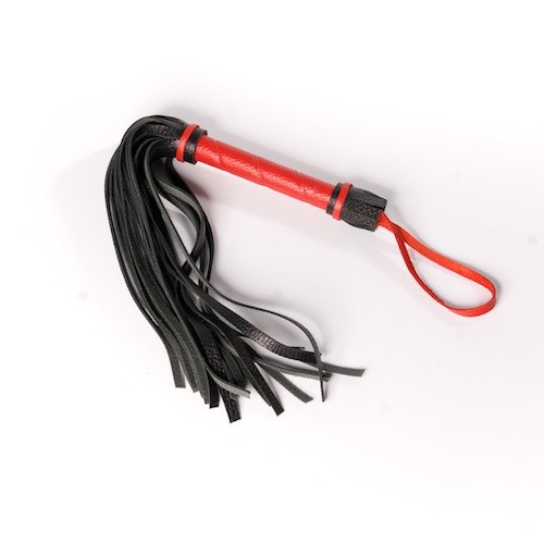 Многохвотая чёрная плеть с красной рукоятью Sitabella 3011-12 (40 см)