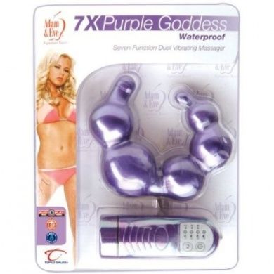 Двусторонний фиолетовый вибромассажёр Topco Sales Purple Goddess 810023
