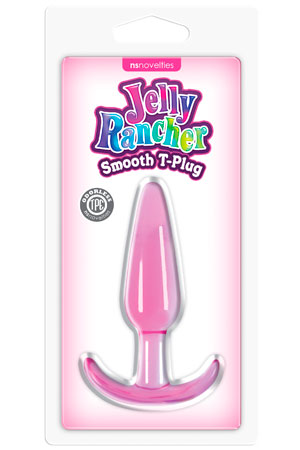 Гладкая розовая анальная пробка NS Novelties Jelly Rancher T-Plug Smooth NSN-0451-14 (10,9 см)