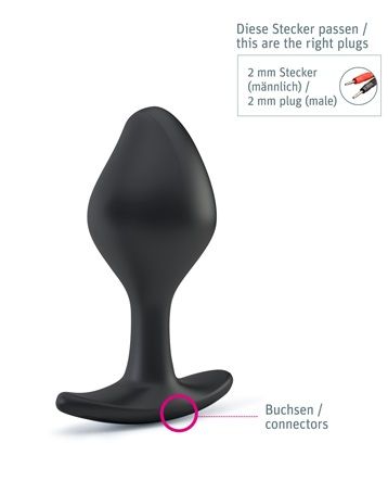 Чёрная анальная пробка для электростимуляции MyStim Rocking Force S 46270 (9,5 см)