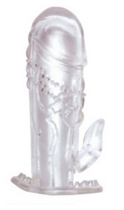 Прозрачная насадка на фаллос с усиками и отростком для стимуляции клитора Sextoy 2011 00152A-4