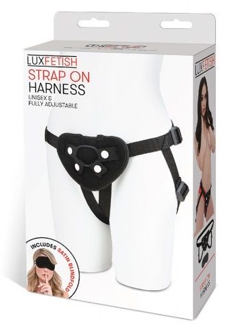 Чёрные неопреновые трусики для страпона Lux Fetish LF1337