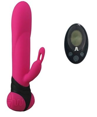 Розовый массажёр с клиторальным стимулятором Adrien Lastic BONNIE CLYDE 10753 (22,6 см)