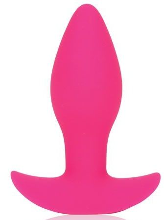 Розовая коническая анальная вибровтулка с ограничителем Bior toys ST-40178-16 (8,5 см)