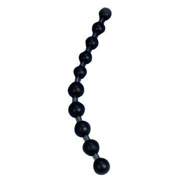 Чёрная анальная цепочка Seven Creations Jumbo Thai Beads 135JBL-BCD (28 см)