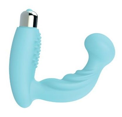 Голубой вибромассажёр простаты с круглым кончиком Bior toys ST-40138-12
