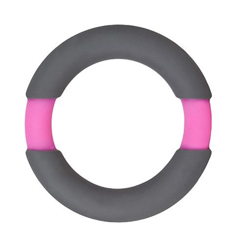 Серое эрекционное кольцо Dream Toys NEON STIMU RING 37MM GREY/PINK 21041