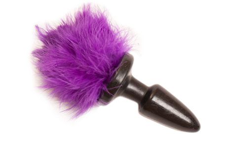 Чёрная пробка с фиолетовым хвостиком 4sexdreaM Fiolet Bunny 47002-1 (11 см)