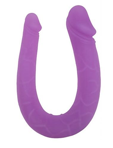 Фиолетовый двусторонний мини-фаллоимитатор Seven Creations Silicon Double Mini F0185P90PGAC (23 см)